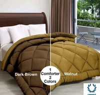 SIE STORE 250 GSM Luxury Premium Microfiber  Soft Reversable  DOUBLE BED (90*100 INCH) All Season Comforte_Blanket/RAJAI/Quilt(Cocoa Coffee &  Brown - Free Size, Microfabric, Rajai, Pack of1, Cocoa Coffee / Brown